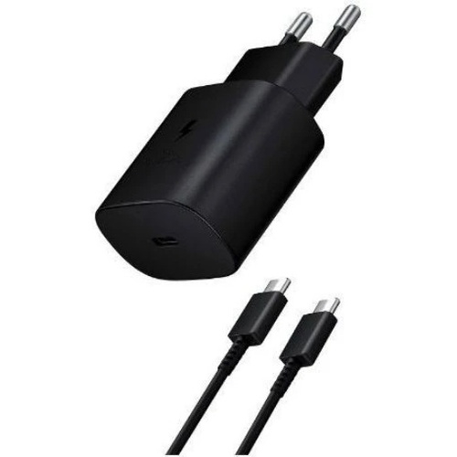 מטען קיר מהיר Samsung Super Fast 25W עם כבל USB-C באורך 1.8 מטר – שחור