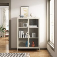 ויטרינה מעוצבת ממתכת וזכוכית שקופה דגם LUNA צבע סהרה מבית אלגנט אונליין