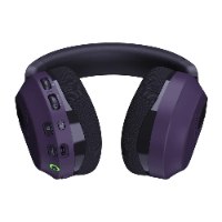 אוזניות גיימינג אלחוטיות צבע סגול Turtle Beach Stealth 600 Gen 3 Xbox – אוזנייה אחת סגולה עם כפתורים וחיבורים שונים מוצגת