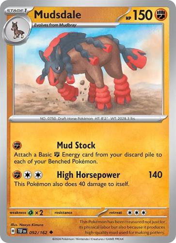 קלף בודד single פוקימון - mudsdale - Temporal Forces - 092/162