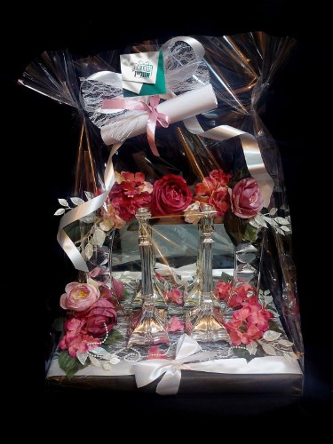 זוג פמוטי שמעון מכסף טהור בתוספת עיצוב פרחים יוקרתי- דנקן