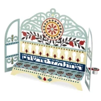חנוכיה קהילות ישראל דגם רימונים וסילסולים