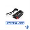 Molex - רכזת מאווררים עד 10 חיבורים בחיבור PWM עם בקרת מהירות על מאווררי הקירור ניתן לחבר בחיבור SATA/Molex