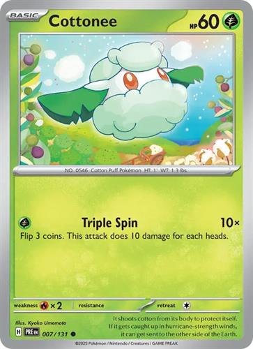 קלף בודד single פוקימון - cottonee - Prismatic Evolutions - 007/131