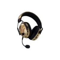 אוזניות גיימינג Razer Blackshark V3 Pro Counter‑Strike 2 Edition – אוזניות זהובות ושחורות מעוצבות עם דרקון ומיקרופון מחובר