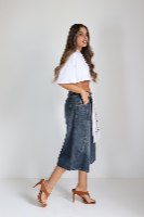 גינס ברמודה שילוב חגורה וצעיף
