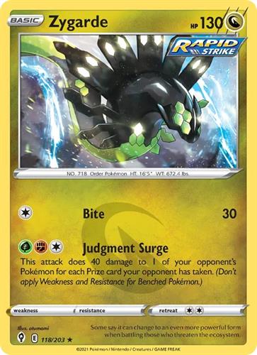 קלף בודד single פוקימון - zygarde - Evolving Skies - 118/203