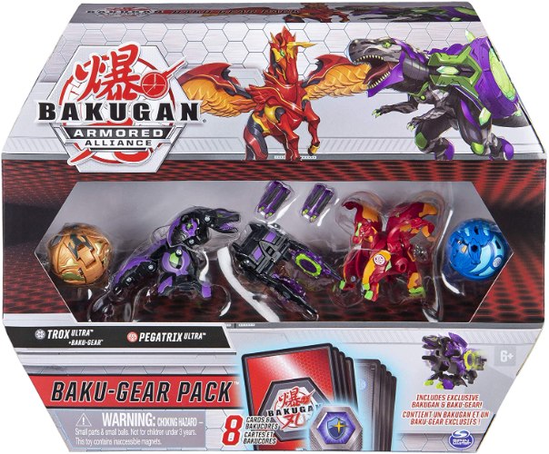 Bakugan Baku-Gear 4-Pack, Trox Ultra with Baku-Gear and Pegatrix Ultra