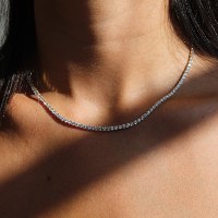 שרשרת טניס קולייר (ענק) חוליות משובץ זרקונים בזהב צהוב 14 קאראט
