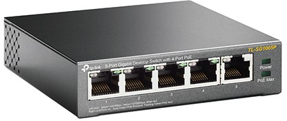 מתג שולחני TP-Link TL-SG1005P 5 Ports Gigabit 10/100/1000Mbps 4 Ports PoE – חזית עם 5 פורטים