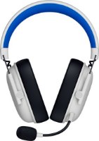 אוזניות גיימינג אלחוטיות צבע לבן Razer BlackShark V3 X HyperSpeed PlayStation – פריט בודד בצבע לבן עם סרט ראש כחול עם 2 4GHz