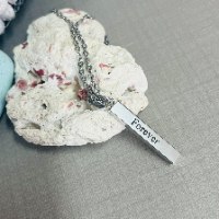 שרשרת מלבן קוביה עם חריטה אישית