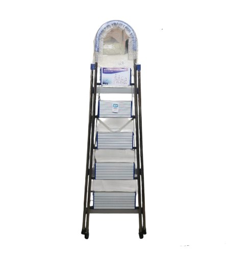 סולם אלומיניום מחוזק 5 שלבים עד 150 ק"ג