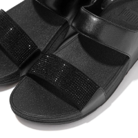 FITFLOP | פיטפלופ - סנדל fitflop Lulu Sandal Hotfix Black שחור | סנדל 2 פסים עור קריסטל