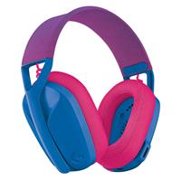 אוזניות קשת אלחוטיות לגיימינג Logitech G435 Lightspeed בצבע כחול-ורוד