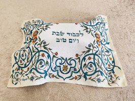 כיסוי לחלות שבת - מופשט - כחול