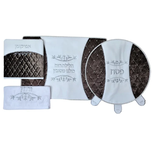 סט כיסויים לפסח דמוי עור וקטיפה דגם fin