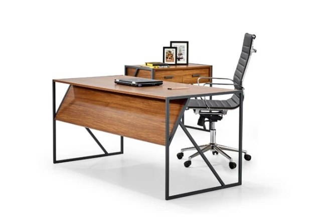 שולחן משרדי מעוצב 160 סמ חום טבעי
