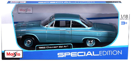 מאיסטו - דגם מכונית שברולט  - MAISTO 1962 CHEVROLET BEL AIR  1:18