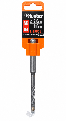 מקדח לפטישון ⁦HUNTER S4 SDS+⁩ – ⁦7×110⁩ מ״מ