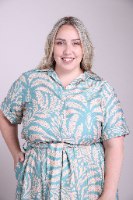 שמלת זמביה טורקיז מודפס