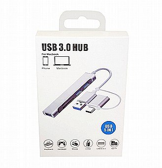 מפצל HUB וקורא כרטיסי זכרון - Type-C / USB to 3xUSB3.0 + MicroSD/SD