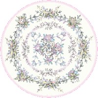שטיח פי.וי.סי עגול זר פרחים  TIVA DESIGN קיים בגדלים שונים