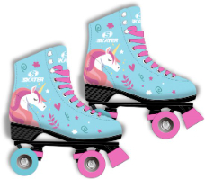 גלגליות בצבע כחול מידה 32  דגם יוניקורן Skater ABEC 7