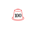 100 קפסולות     (10 מארזים) - קפסולות שוקולד ואגוזי לוז