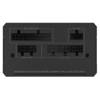 ספק כוח Corsair RM850e RMe Series Fully Modular 850W – פריט בודד פאנל חיבורים מודולרי אפור כהה עם שקעים מסומנים