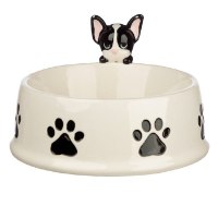 קערת קרמיקה לכלב עם דמות נתלית French Bulldog - סוג ב'