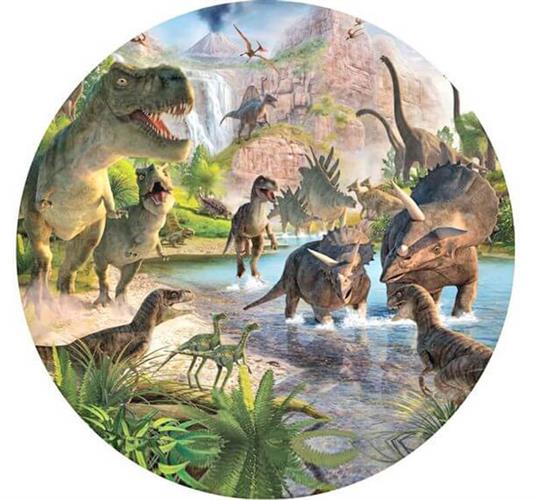 תמונת עוגה עגולה דינוזאורים