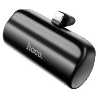 סוללת גיבוי סופר קטנה 5000mAh חיבור לאייפון  HOCO J106 Lightning עם רגלית מעמד צבע שחור