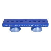 חנוכייה + נרות שבת מתכת בצבע כסף