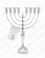 חנוכיה הינומה M מכסף טהור  -  42 ס"מ