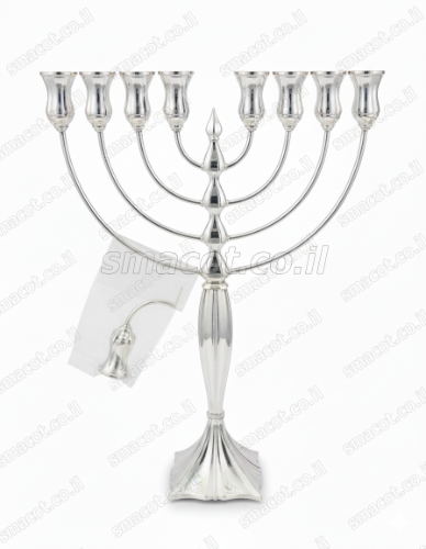 חנוכיה הינומה M מכסף טהור  -  42 ס"מ