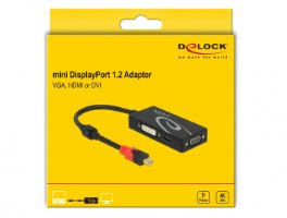 מתאם פסיבי  Delock Passive Mini DisplayPort 1.2 Adapter to VGA / HDMI / DVI 4K