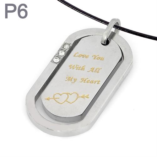P6 - תליון גברי + שרשרת תואמת מפלדה שאינה מחלידה