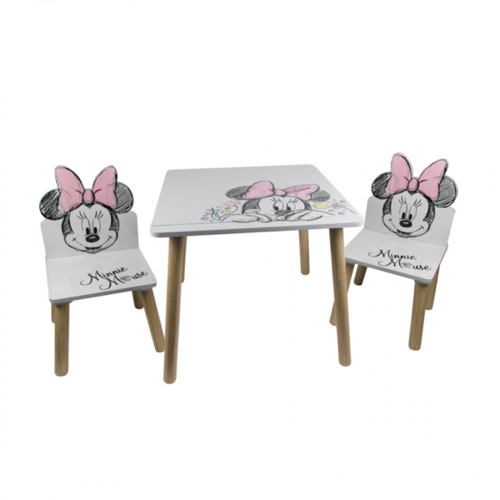 סט מעץ שולחן וכיסאות מיני+ מיקי מאוס
