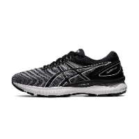 ASICS|אסיקס- ג'ל נימבוס 22 GEL NIMBUS פיוטר - גברים- שחור לבן מעוצב (EXTRA WIDE- אקסטרא רחב)