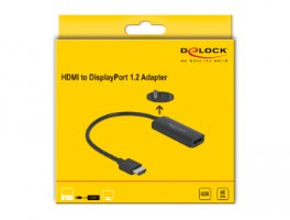 מתאם פסיבי Delock Passive HDMI 4K 60 Hz Adapter to DisplayPort 1.2