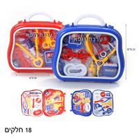 צעצוע כלי רופא במזוודה אדום/כחול