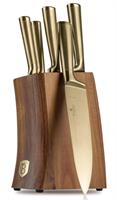סט סכינים זהב עם מעמד עץ אקציה Berlinger Haus BH3125 לשימוש מקצועי