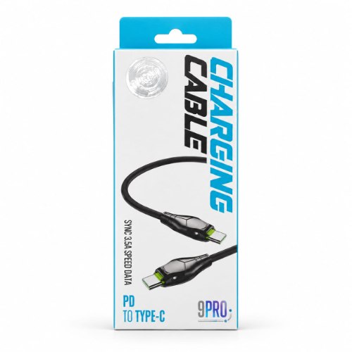 כבל טעינה USB-C ל־USB-C מבית 9PRO – עד 3.5A