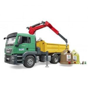 MAN TGS Truck with 3 glass recycling containers + bottles   530-3753