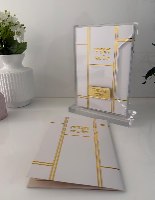 מעמד אקריל + 6 הגדות גוון זהב