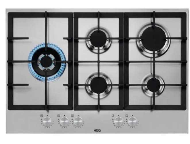 כיריים גז 75 ס"מ  דגם AEG HGB75520SM נירוסטה