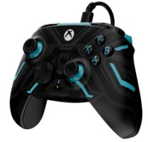 בקר משחק חוטי Turtle Beach Rematch Advanced Wired Titan Steel – מבט קדמי-עליון על בקר שחור עם