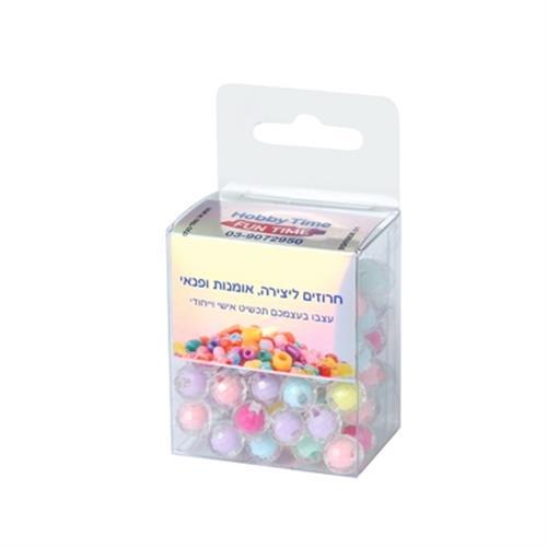 חרוזי פלסטיק עגולים הולגרמי 6 מ"מ 50 גרם + חוט ^