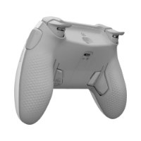 בקר גיימינג אלחוטי למחשב צבע לבן Scuf Envision Pro Revival Series – בקר אלחוטי לבן בודד נראה מאחור עם פדלים וכפתורי אחיזה